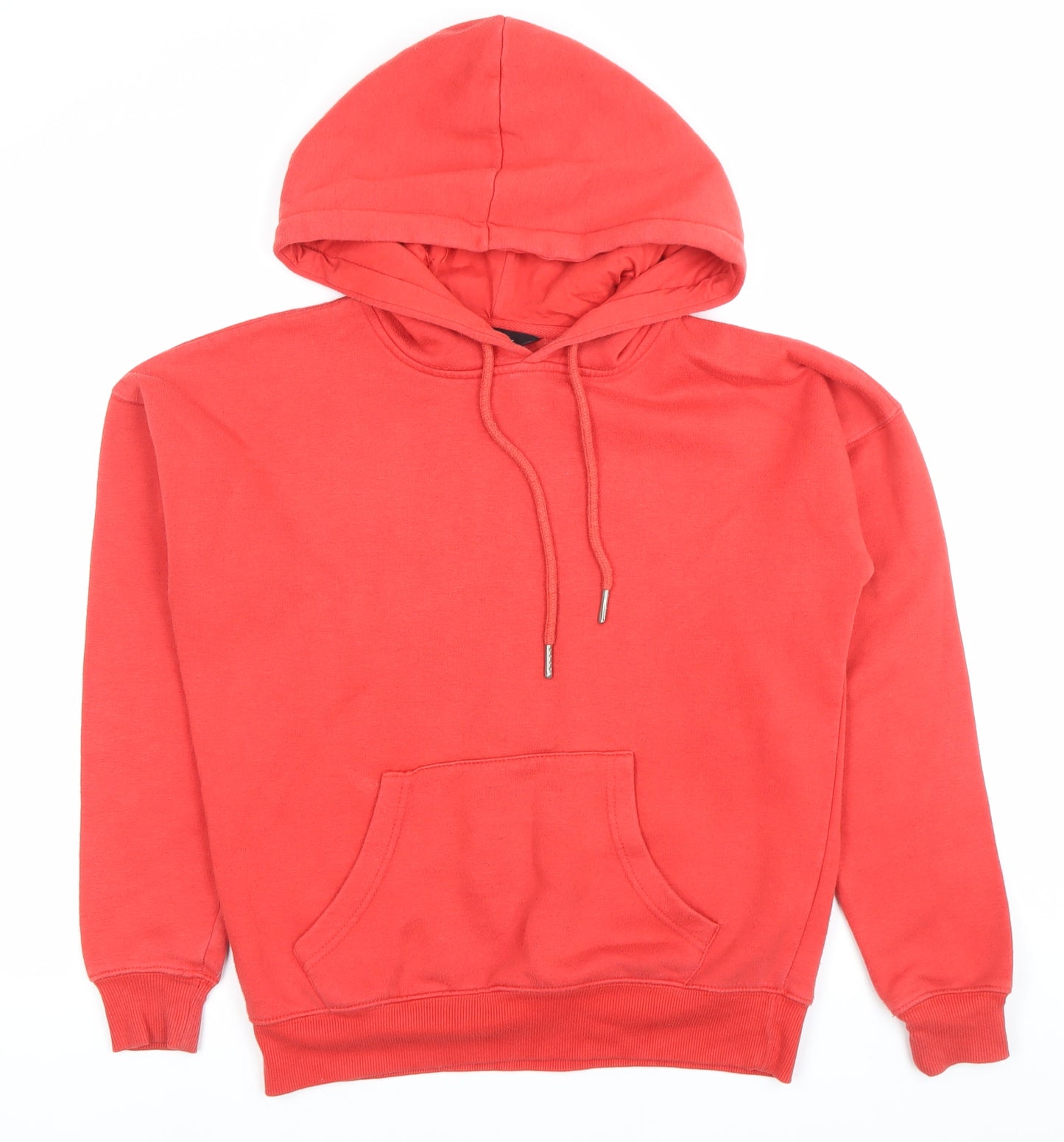 New Look Womens Red Pullover Hoodie Size 6 Cotton Blend