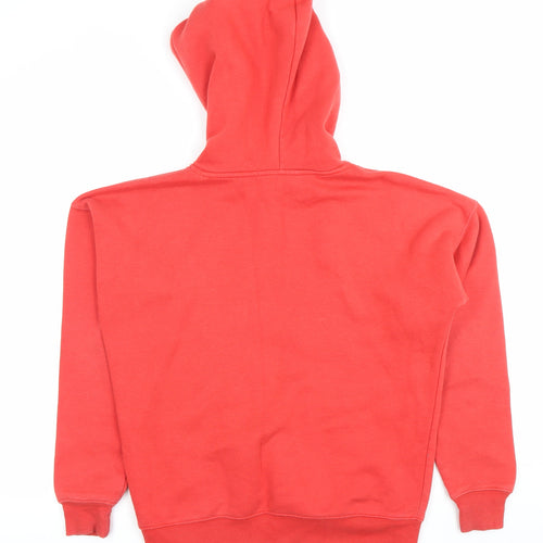 New Look Womens Red Pullover Hoodie Size 6 Cotton Blend