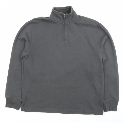Topman Mens Grey 1/4 Zip High Neck Sweatshirt Size S Regular Fit
