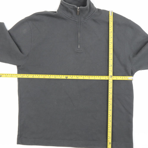 Topman Mens Grey 1/4 Zip High Neck Sweatshirt Size S Regular Fit
