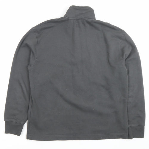 Topman Mens Grey 1/4 Zip High Neck Sweatshirt Size S Regular Fit