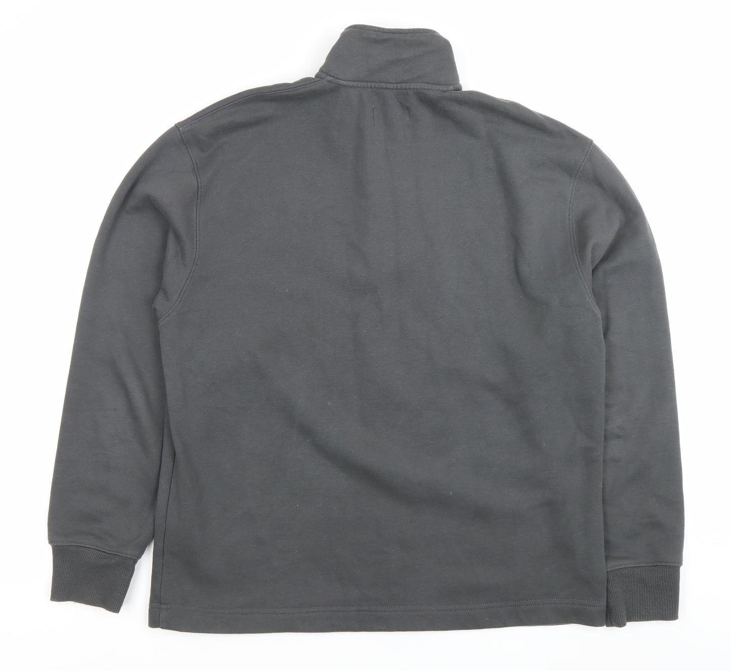 Topman Mens Grey 1/4 Zip High Neck Sweatshirt Size S Regular Fit