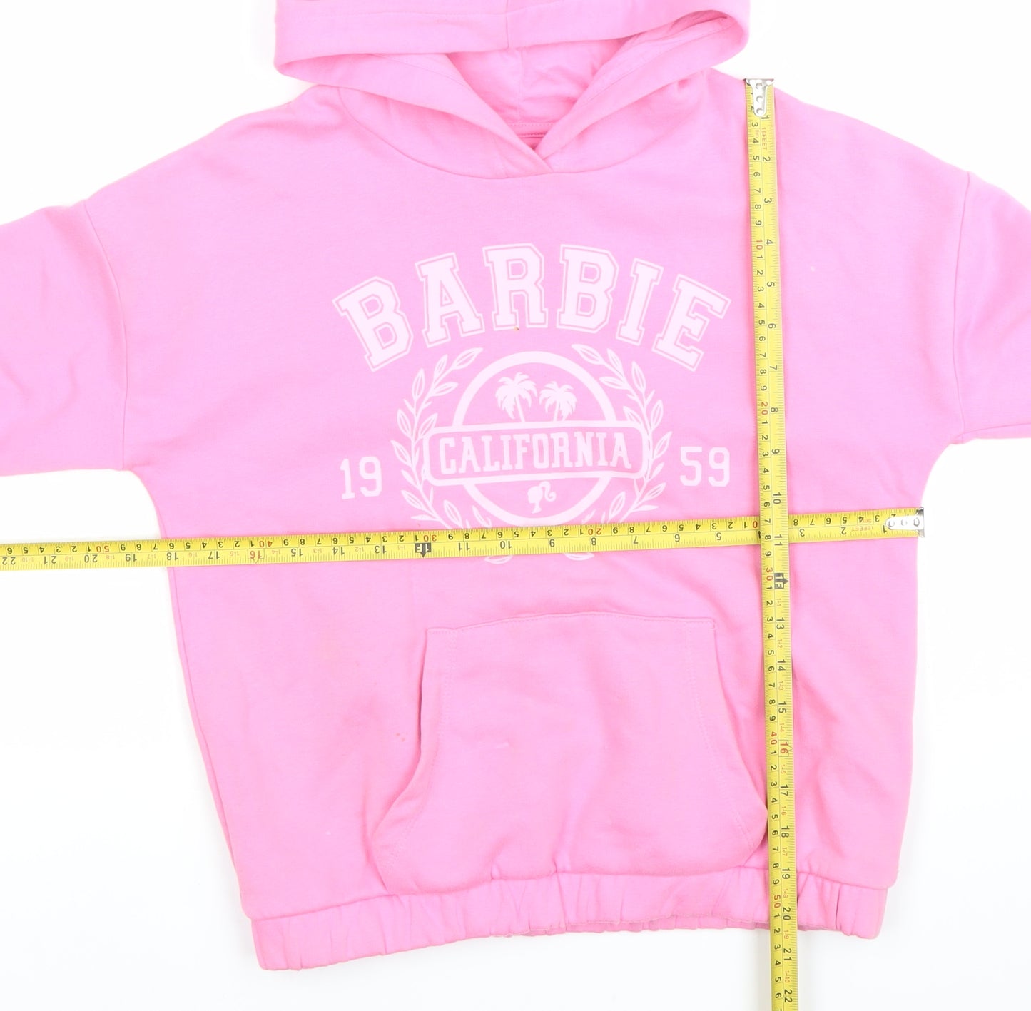 Marks and Spencer Girls Pink Barbie Hoodie 10-11 Years Pullover Fleece
