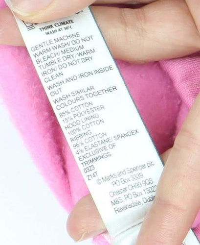 Marks and Spencer Girls Pink Barbie Hoodie 10-11 Years Pullover Fleece