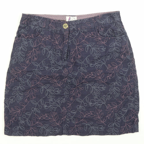 Matalan Women’s Blue Floral Corduroy Pencil Skirt Size 10