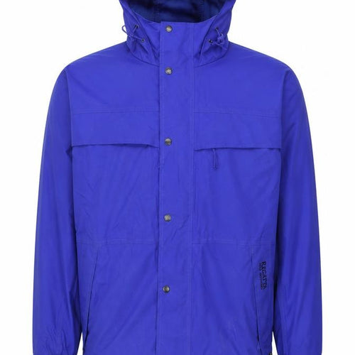 Regatta Men's Blue Waterproof Hooded Rain Jacket Size S 38in