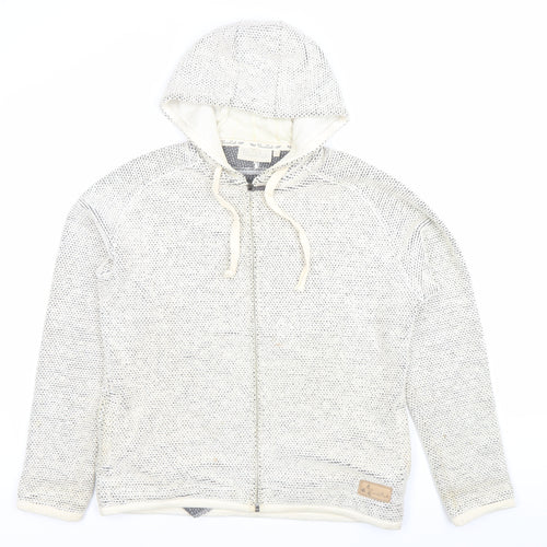 Dead Fish Men’s Grey Knit Full Zip Hoodie Size L Hooded Sweatshirt
