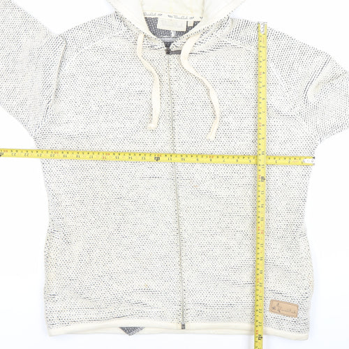 Dead Fish Men’s Grey Knit Full Zip Hoodie Size L Hooded Sweatshirt