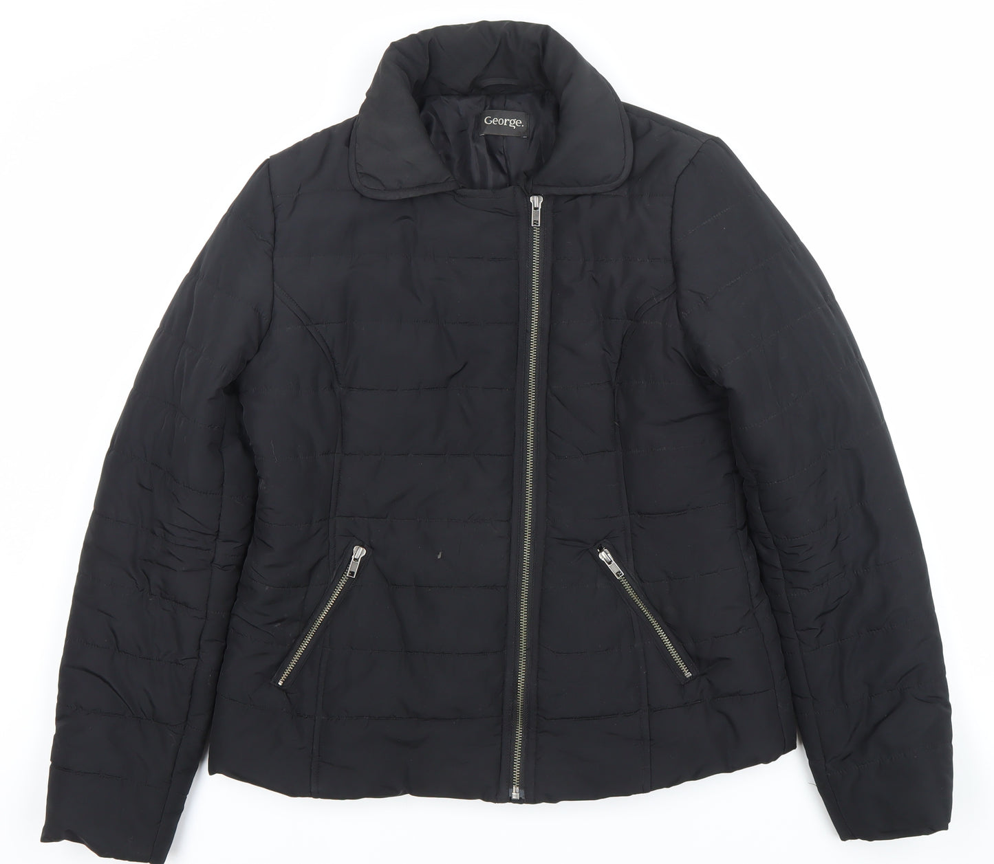 George Women’s Black Size 12 Puffer Jacket Quilted Zip Coat