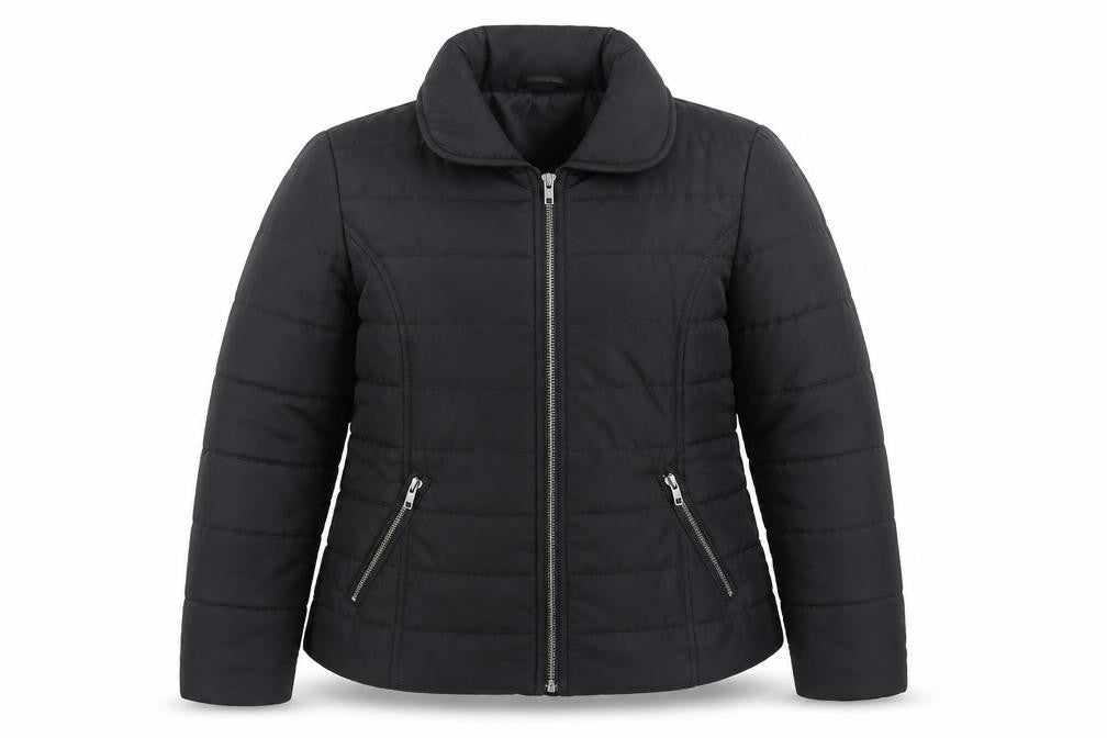 Front view of George Women’s Black, size UK 12, Puffer Jacket Quilted Zip Coat