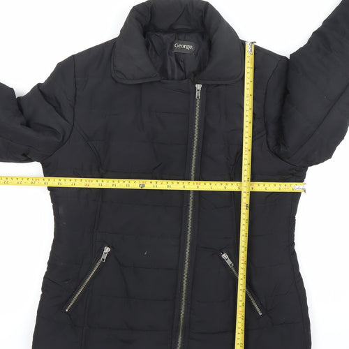 George Women’s Black Size 12 Puffer Jacket Quilted Zip Coat