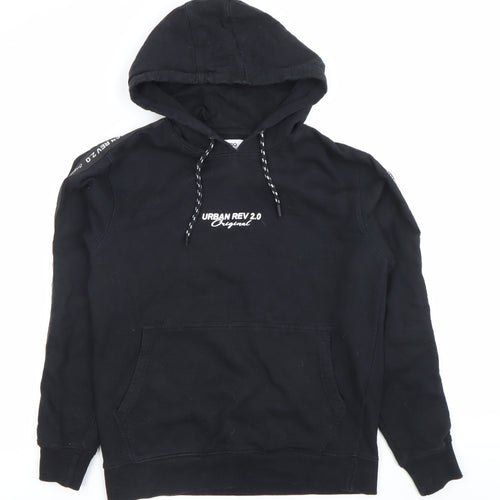 Reo Men’s Black Pullover Hoodie Medium Urban Graphic Logo