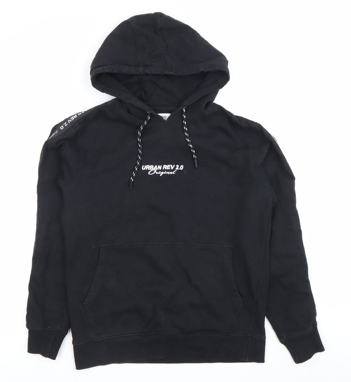 Reo Men’s Black Pullover Hoodie Medium Urban Graphic Logo