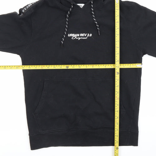 Reo Men’s Black Pullover Hoodie Medium Urban Graphic Logo