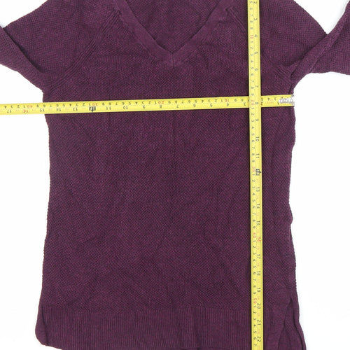 GAP Womens Purple XS V-Neck Pullover Knit Jumper Long Sleeve
