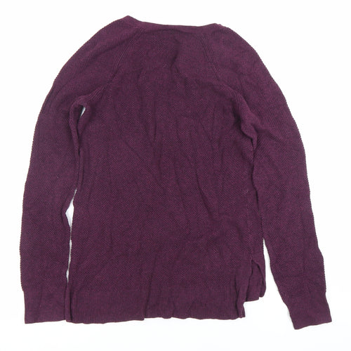 GAP Womens Purple XS V-Neck Pullover Knit Jumper Long Sleeve