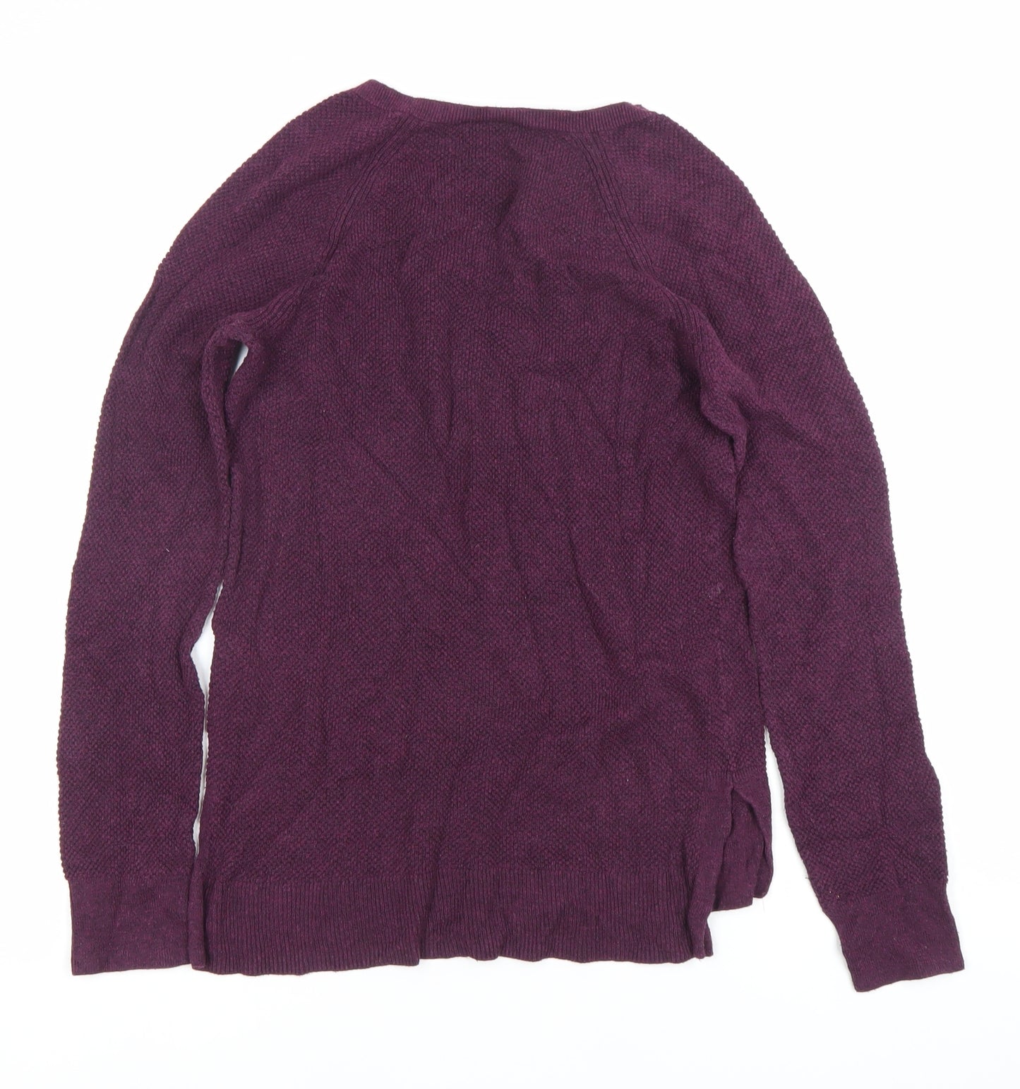 GAP Womens Purple XS V-Neck Pullover Knit Jumper Long Sleeve