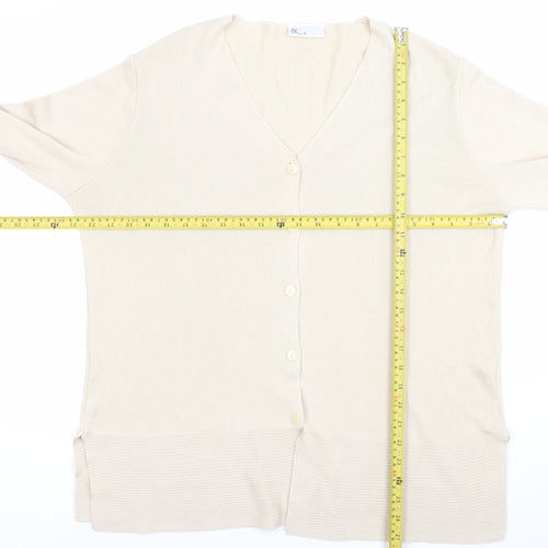 Marks and Spencer Womens Beige Size 16 V-Neck Button Cardigan