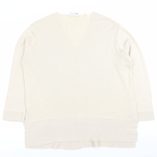Marks and Spencer Womens Beige Size 16 V-Neck Button Cardigan