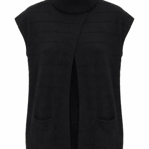 Marxke Womens Black M Roll Neck Short Sleeve Cotton Cardigan