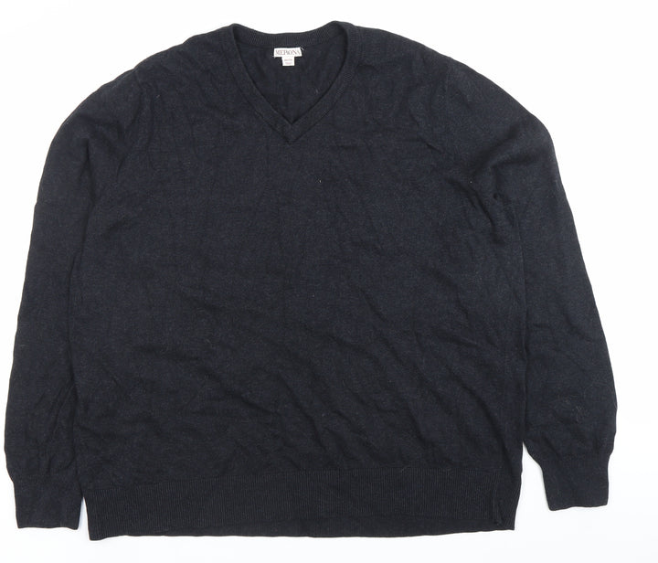 Merona Women’s Black 2XL Pullover Jumper V-Neck Cotton Blend