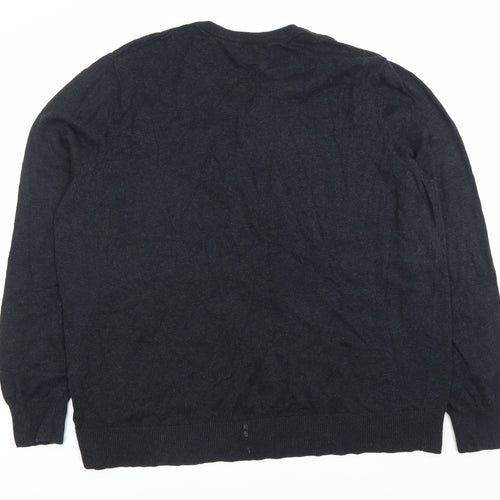 Merona Women’s Black 2XL Pullover Jumper V-Neck Cotton Blend