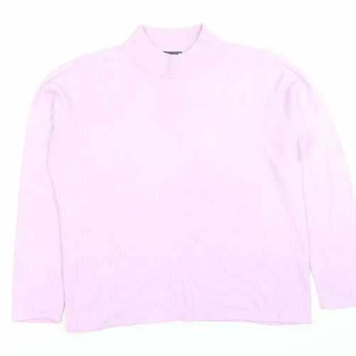 Bonmarche Womens Purple Mock Neck Acrylic Pullover Jumper Size M