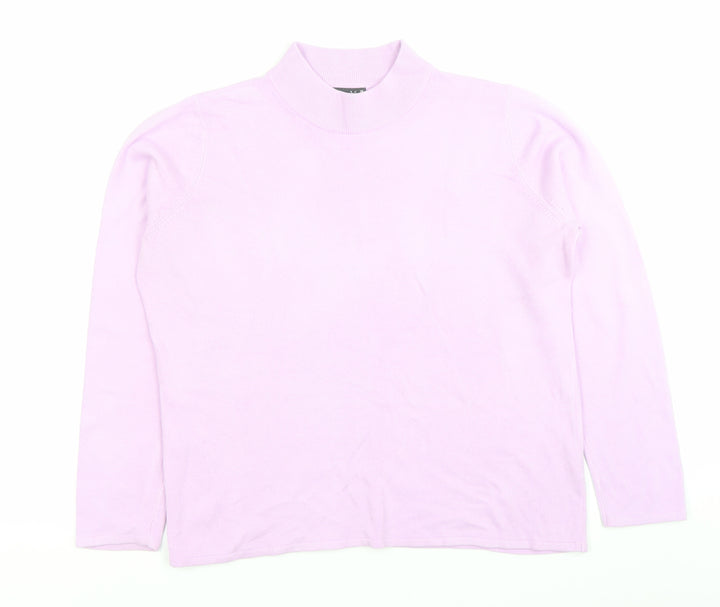 Bonmarche Womens Purple Mock Neck Acrylic Pullover Jumper Size M