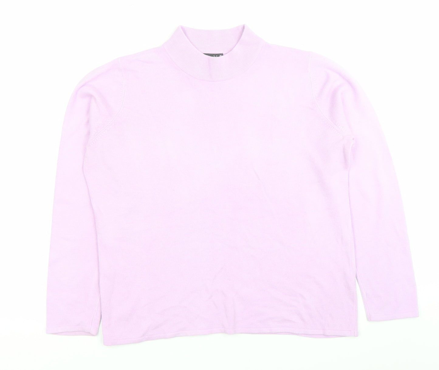 Bonmarche Womens Purple Mock Neck Acrylic Pullover Jumper Size M