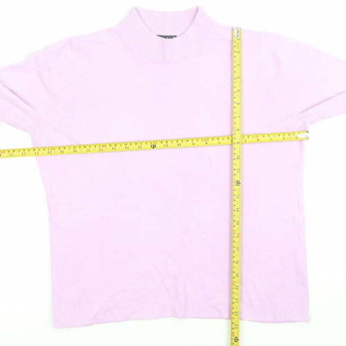 Bonmarche Womens Purple Mock Neck Acrylic Pullover Jumper Size M