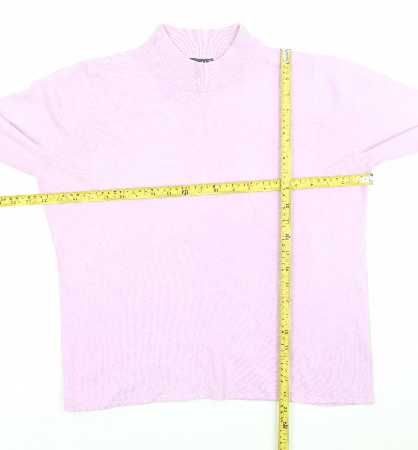 Bonmarche Womens Purple Mock Neck Acrylic Pullover Jumper Size M