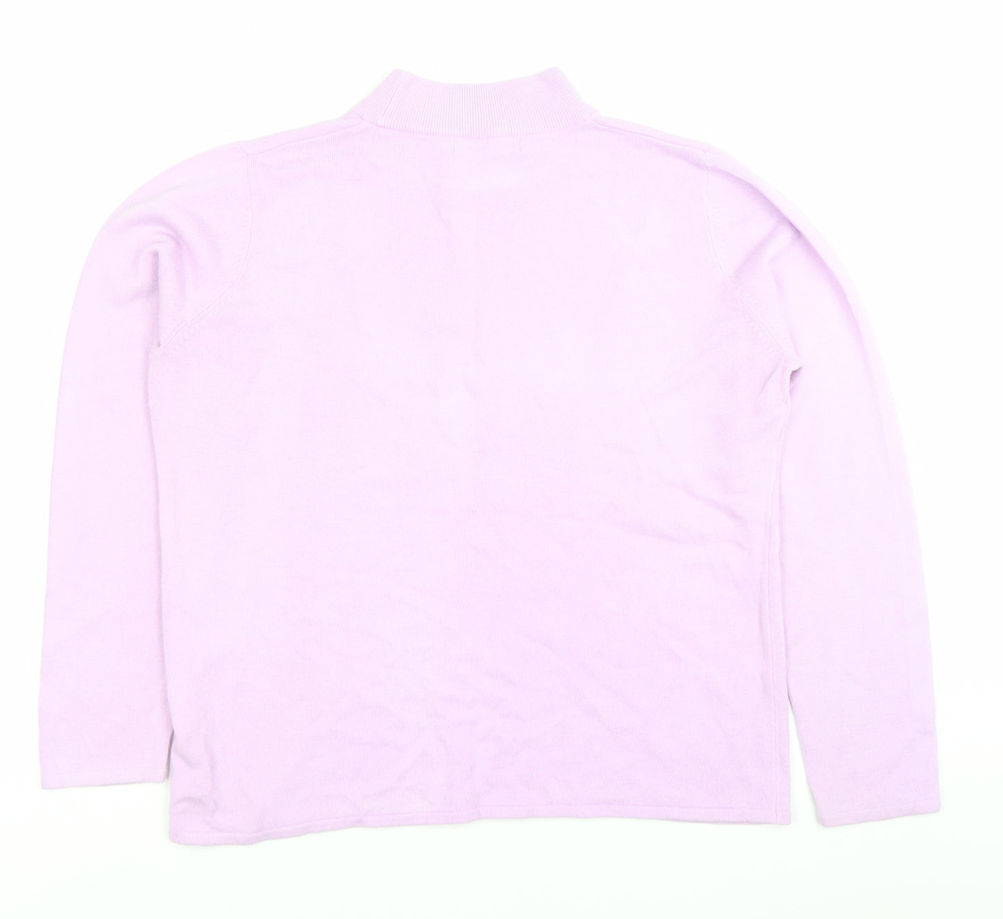 Bonmarche Womens Purple Mock Neck Acrylic Pullover Jumper Size M