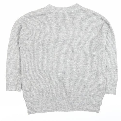 New Look Women’s Grey V-Neck Pullover Jumper Size S Knitwear