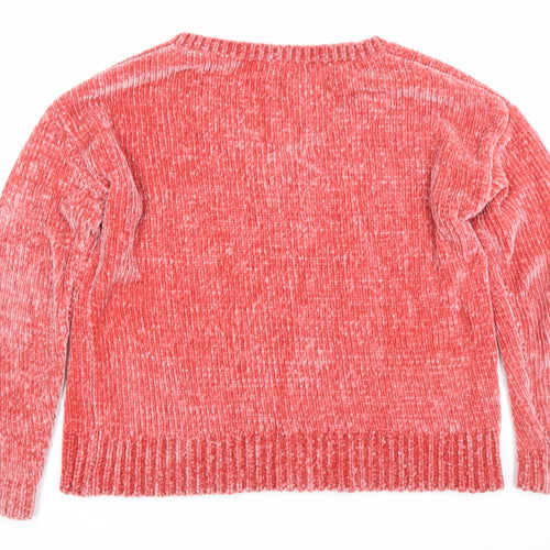 GAP Womens Red Petite Small V-Neck Pullover Jumper Polyester Knit