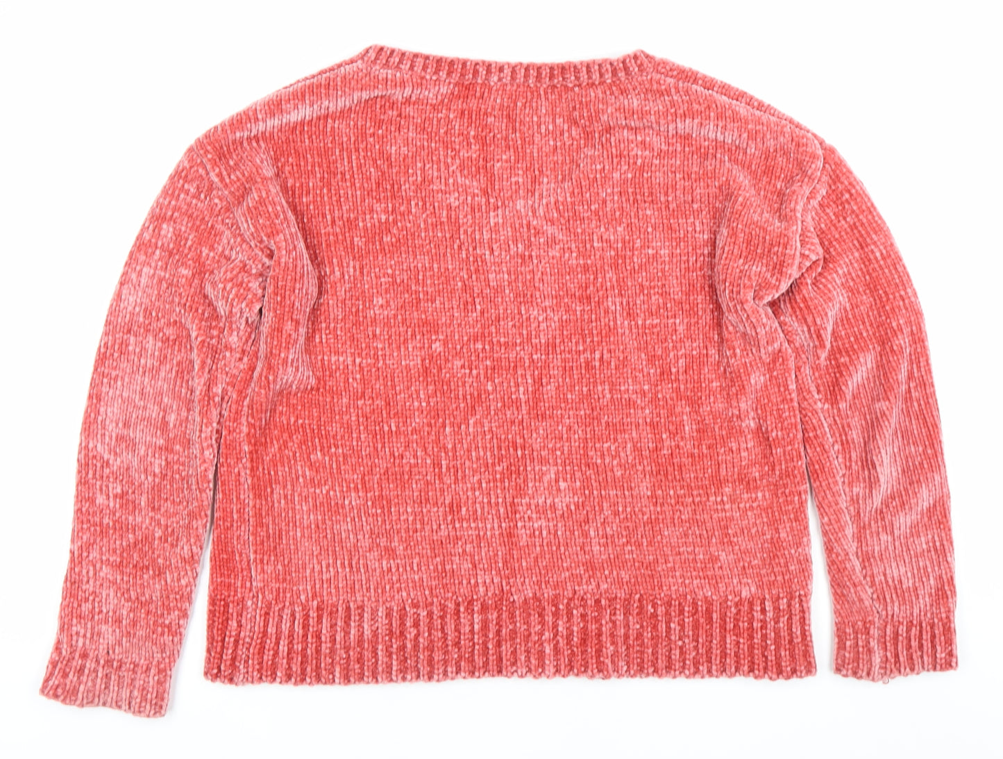 GAP Womens Red Petite Small V-Neck Pullover Jumper Polyester Knit