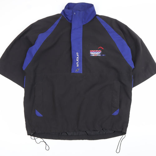 Stuburt Mens Black Blue Windbreaker Jacket L Sports Golf Casual