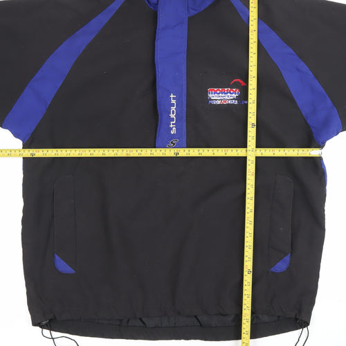 Stuburt Mens Black Blue Windbreaker Jacket L Sports Golf Casual