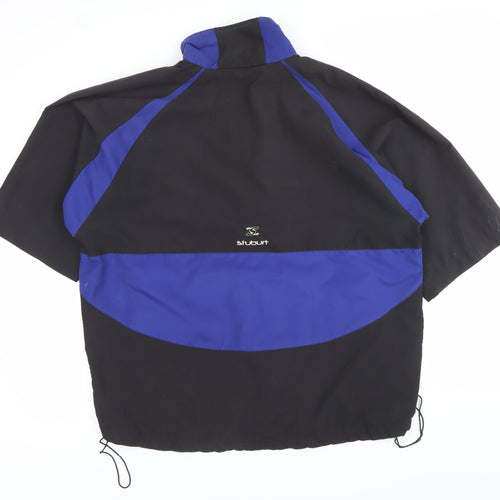 Stuburt Mens Black Blue Windbreaker Jacket L Sports Golf Casual