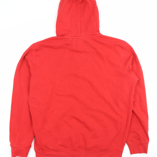 Champion Men’s Red Pullover Hoodie Size L Logo Sweatshirt