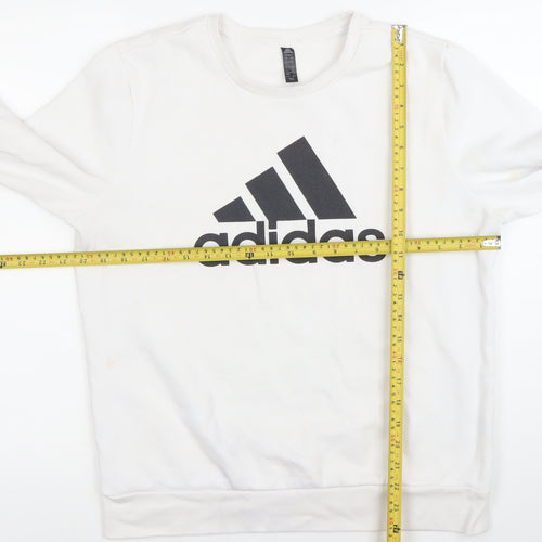 Adidas Mens White 7XL Pullover Sweatshirt Crew Neck Logo Golf