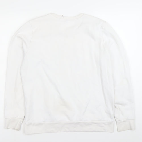 Adidas Mens White 7XL Pullover Sweatshirt Crew Neck Logo Golf
