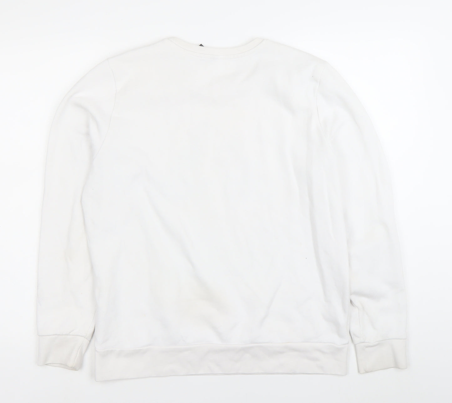 Adidas Mens White 7XL Pullover Sweatshirt Crew Neck Logo Golf