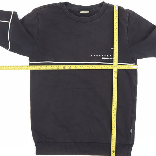 Napapijri Boys Black Sweatshirt Pullover Logo Crew Neck 14 Years