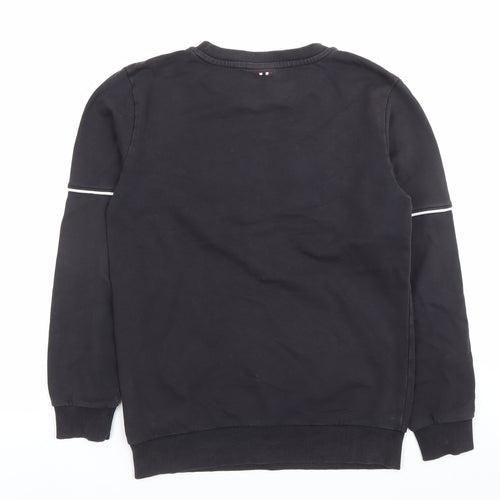 Napapijri Boys Black Sweatshirt Pullover Logo Crew Neck 14 Years