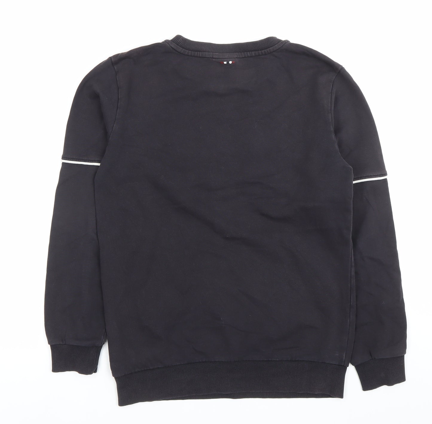 Napapijri Boys Black Sweatshirt Pullover Logo Crew Neck 14 Years