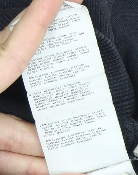 Napapijri Boys Black Sweatshirt Pullover Logo Crew Neck 14 Years