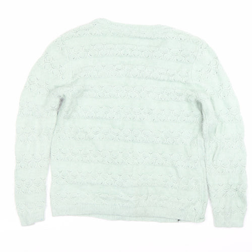 Damart Womens Green V-Neck Knit Pullover Jumper Size M