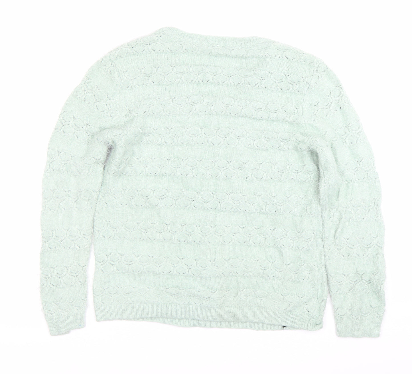 Damart Womens Green V-Neck Knit Pullover Jumper Size M