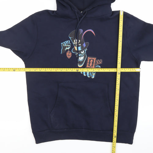 Disney Men’s Blue Graphic Pullover Hoodie Size M Cotton Blend