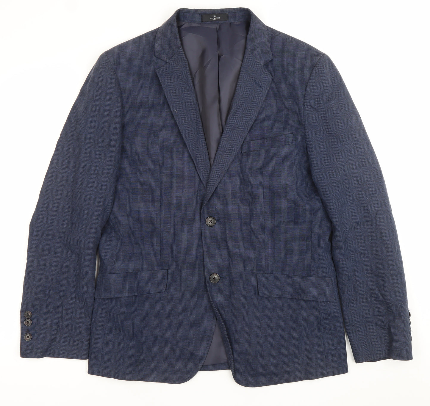 Jeff Banks Men’s Blue Checked 38R Regular Fit Blazer Jacket